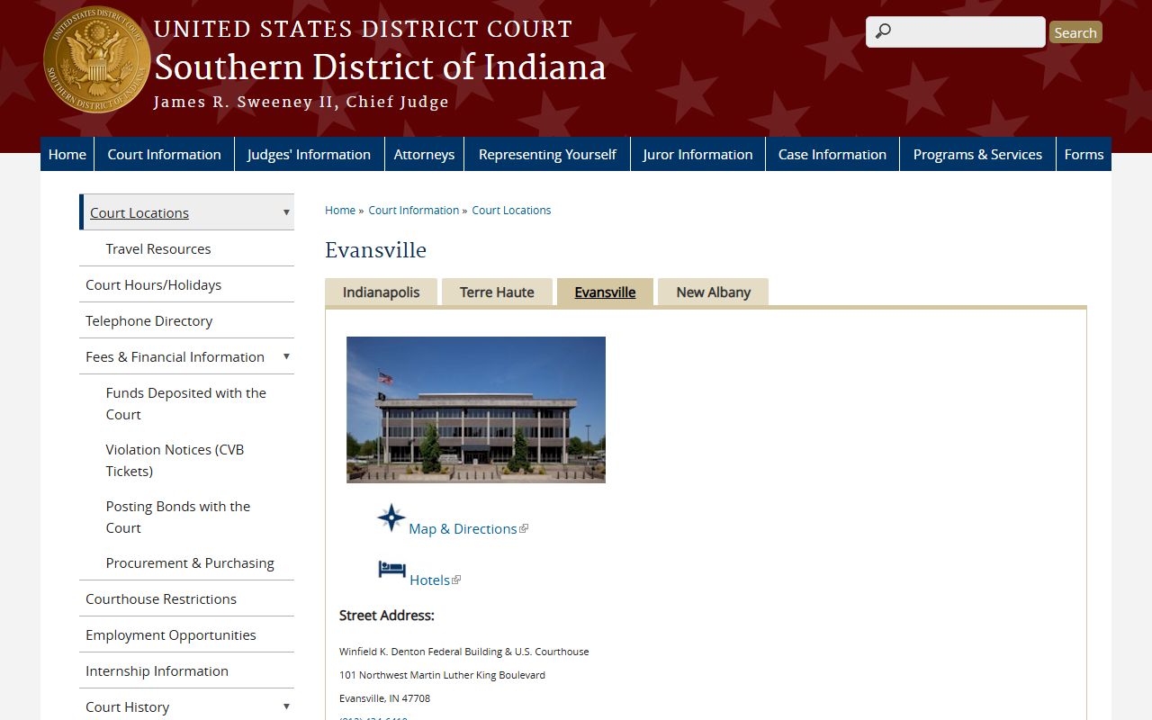 Posey County clerk records federal Evansville division source