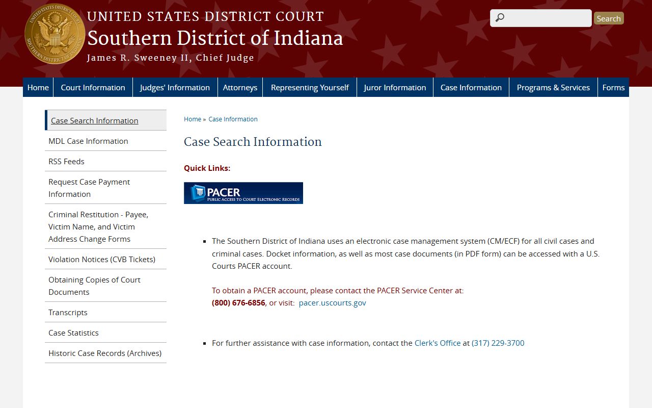 Posey County clerk records federal case search information