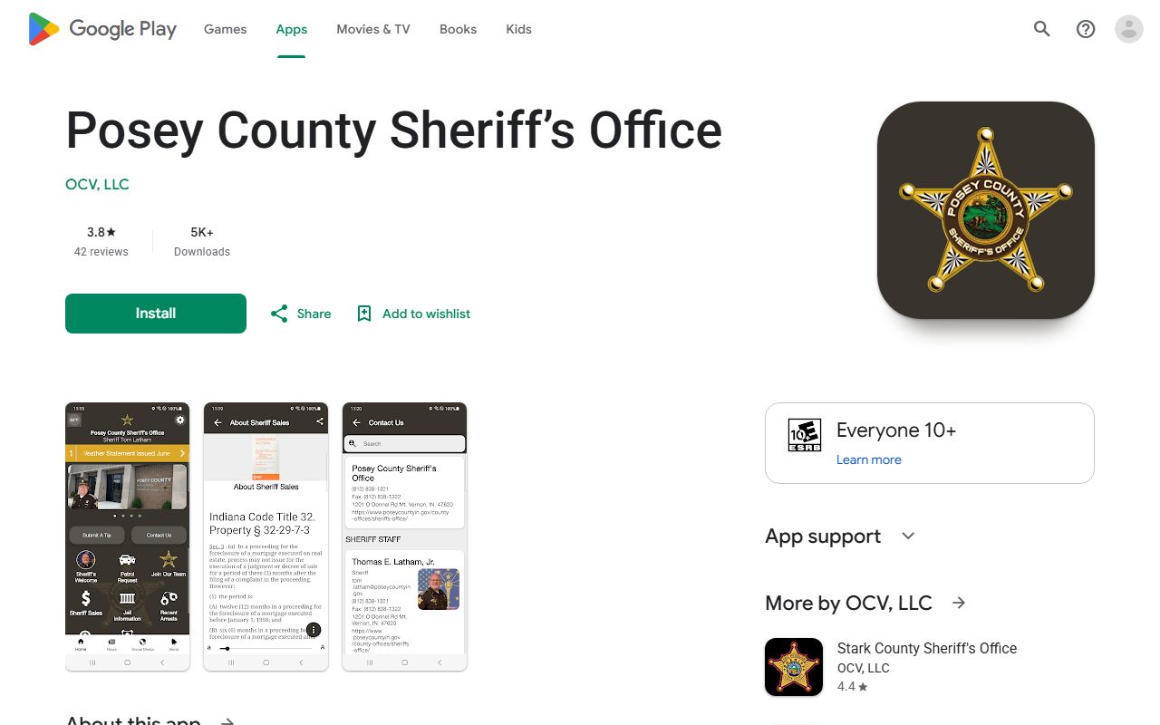 Posey County arrest records sheriff app Android