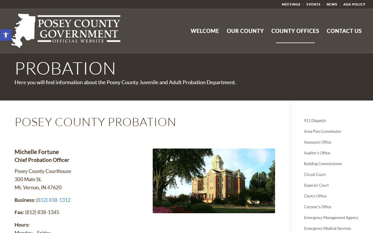 Posey County criminal court records probation ACCEPT program