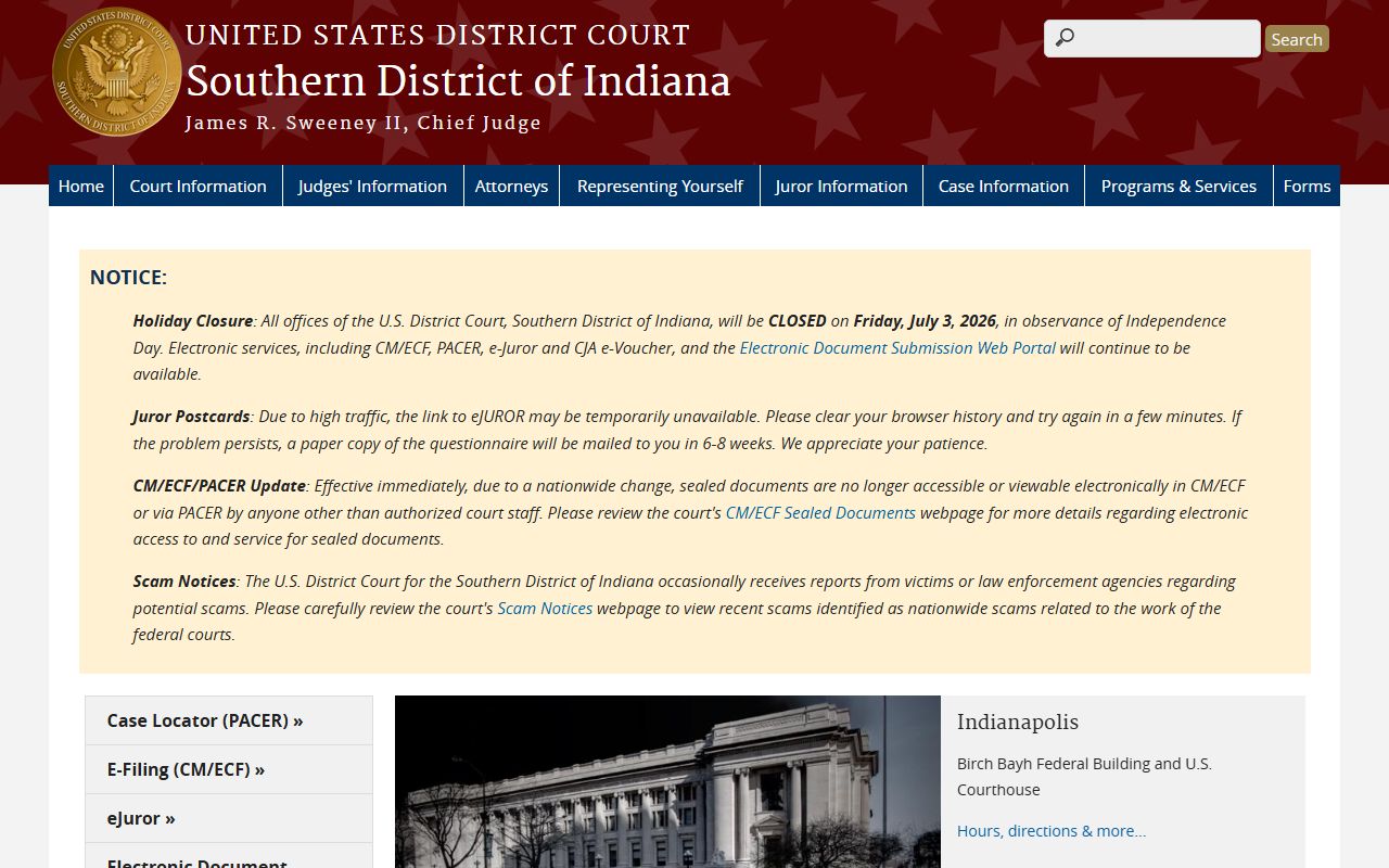 Posey County probate records Southern District federal court source